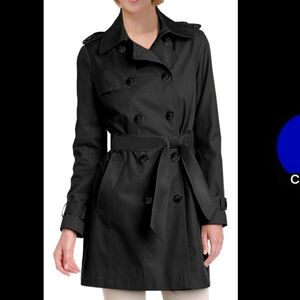 Sia Military Short Trench Double Breast Spy Tailored Sleek Epaulettes Coat 6